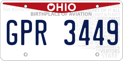 OH license plate GPR3449