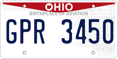 OH license plate GPR3450
