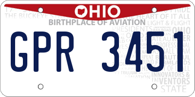 OH license plate GPR3451