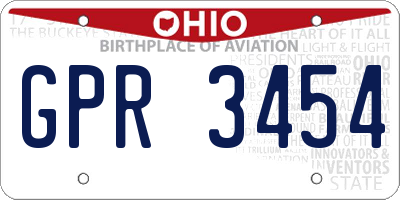 OH license plate GPR3454