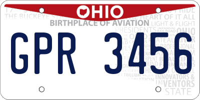 OH license plate GPR3456
