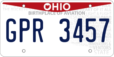OH license plate GPR3457