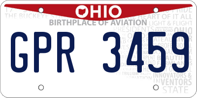 OH license plate GPR3459