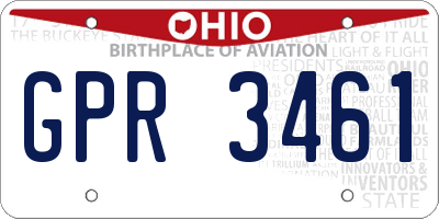 OH license plate GPR3461