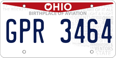 OH license plate GPR3464