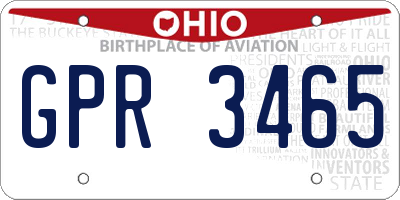 OH license plate GPR3465