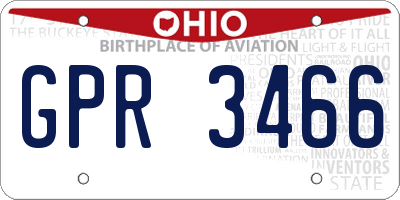 OH license plate GPR3466