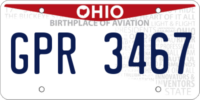 OH license plate GPR3467