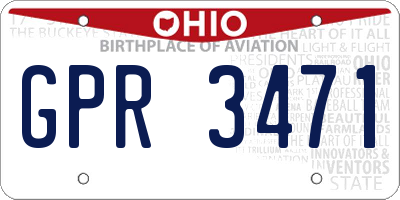 OH license plate GPR3471