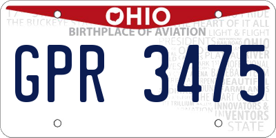 OH license plate GPR3475