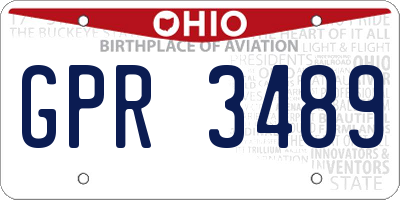 OH license plate GPR3489