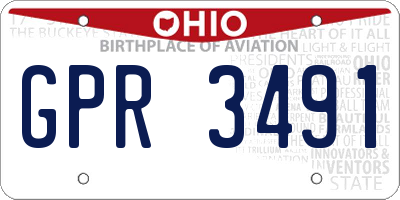 OH license plate GPR3491