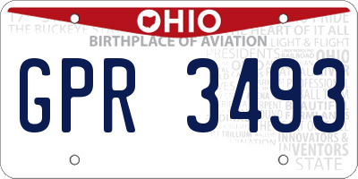 OH license plate GPR3493