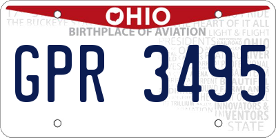OH license plate GPR3495