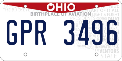 OH license plate GPR3496