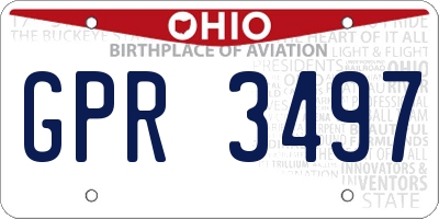 OH license plate GPR3497