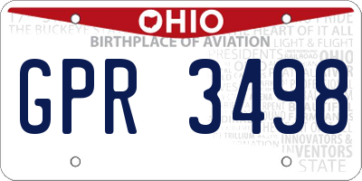 OH license plate GPR3498