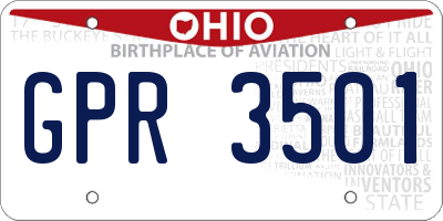 OH license plate GPR3501
