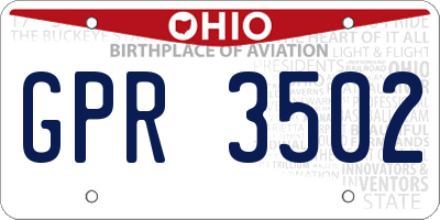 OH license plate GPR3502