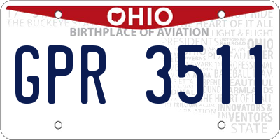 OH license plate GPR3511