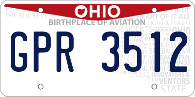 OH license plate GPR3512