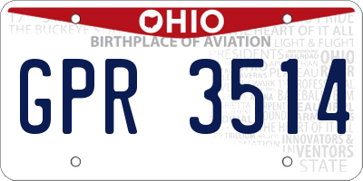 OH license plate GPR3514