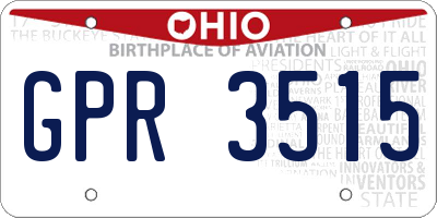 OH license plate GPR3515