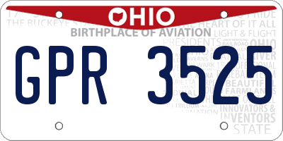 OH license plate GPR3525