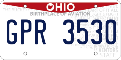 OH license plate GPR3530
