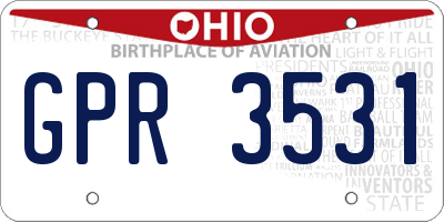 OH license plate GPR3531