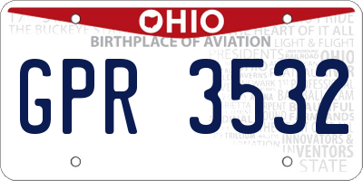 OH license plate GPR3532