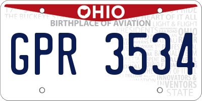 OH license plate GPR3534