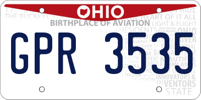 OH license plate GPR3535