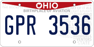 OH license plate GPR3536
