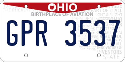 OH license plate GPR3537