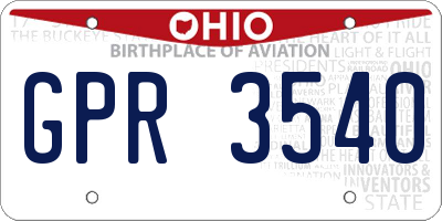 OH license plate GPR3540