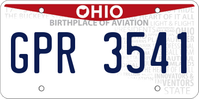 OH license plate GPR3541