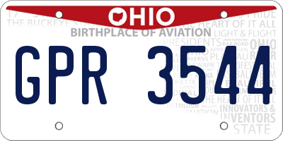 OH license plate GPR3544