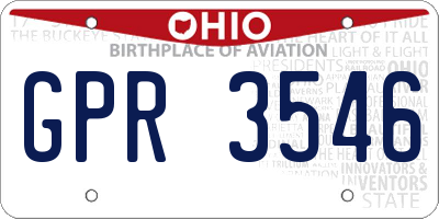 OH license plate GPR3546