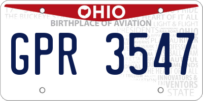 OH license plate GPR3547
