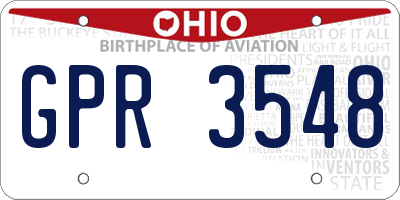 OH license plate GPR3548