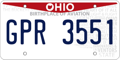 OH license plate GPR3551