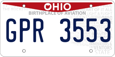 OH license plate GPR3553