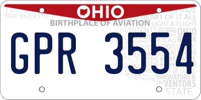 OH license plate GPR3554