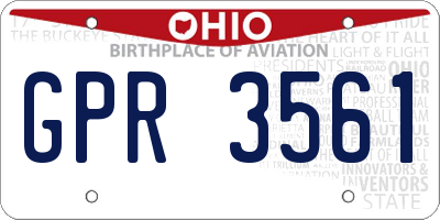 OH license plate GPR3561