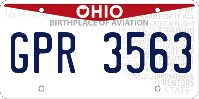 OH license plate GPR3563