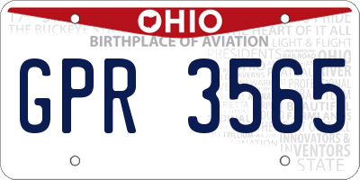 OH license plate GPR3565