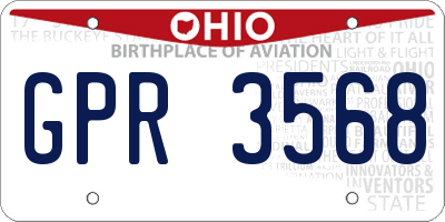 OH license plate GPR3568