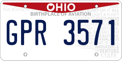 OH license plate GPR3571