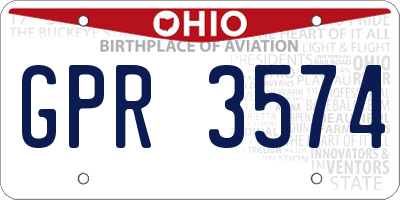 OH license plate GPR3574